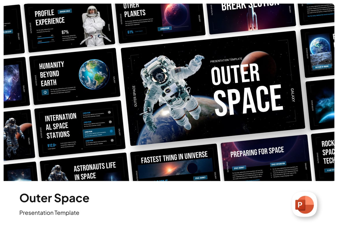Template PowerPoint Outer Space yang Modern dan Futuristik