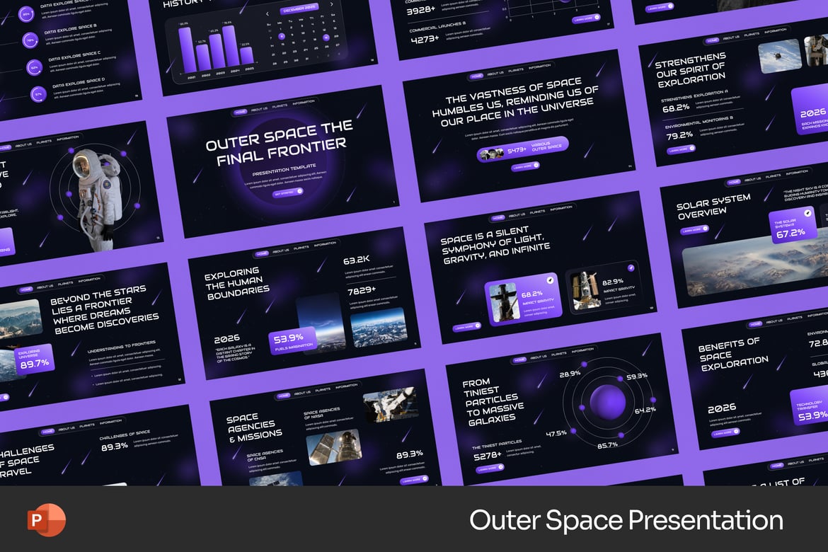 Template Presentasi PowerPoint Luar Angkasa yang Futuristik