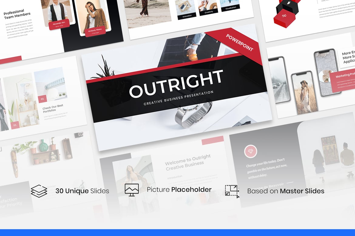 Outright – Template Presentasi PowerPoint Kreatif untuk Bisnis