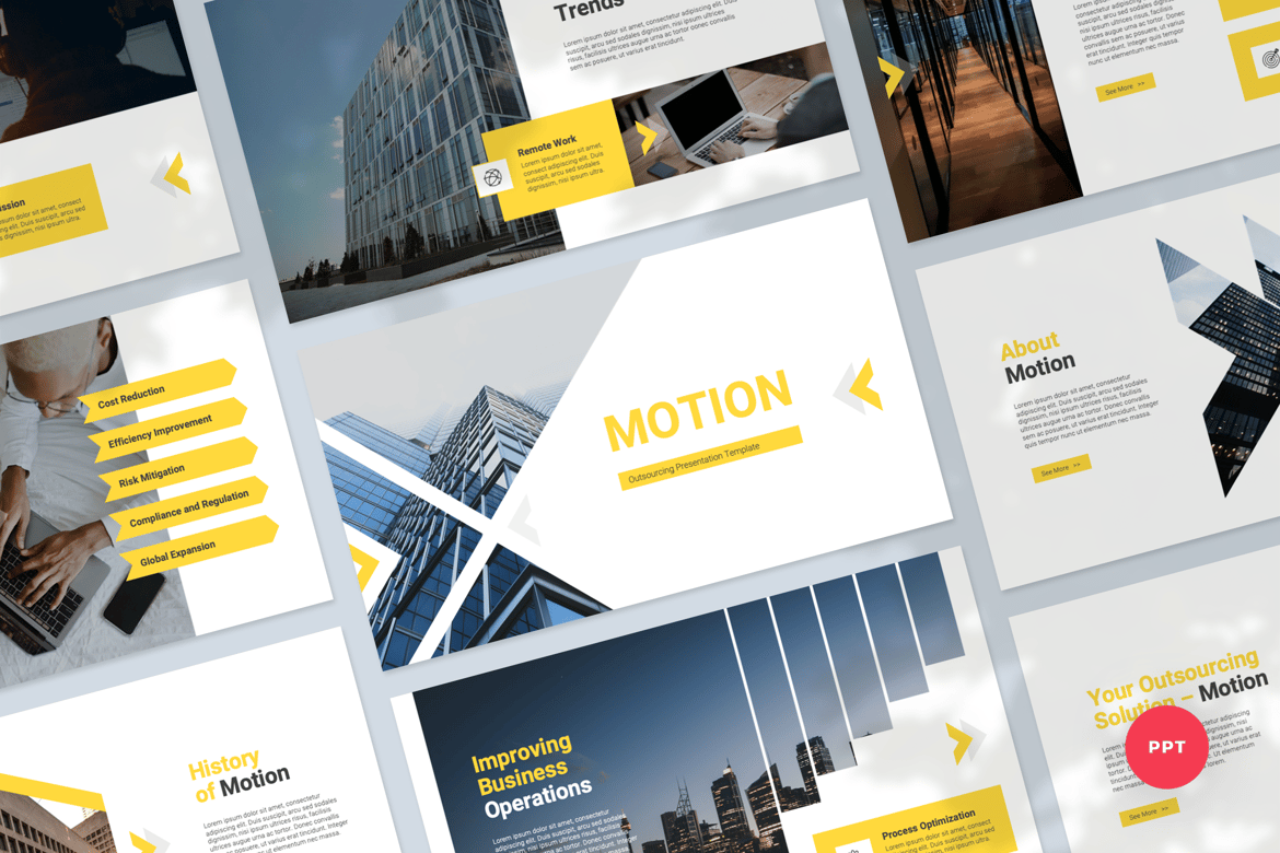 Template Presentasi PowerPoint Outsourcing yang Modern dan Profesional