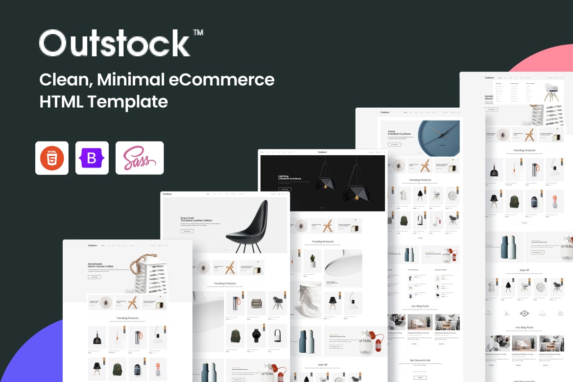 Outstock - Template Website eCommerce Minimalis dan Bersih