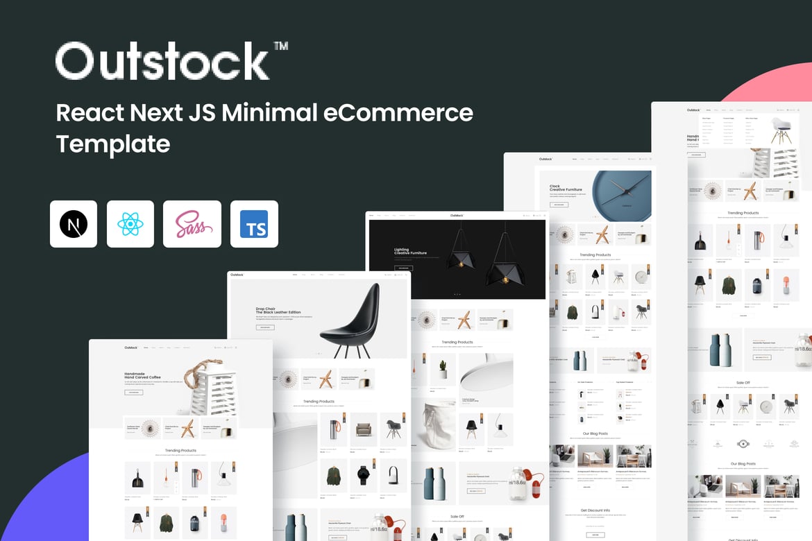 Outstock - Template Website eCommerce React Next JS yang Minimalis dan Modern