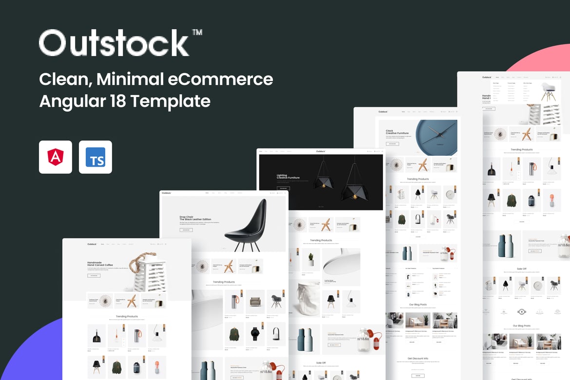 Outstock - Template Website eCommerce Angular 18 yang Minimalis dan Modern