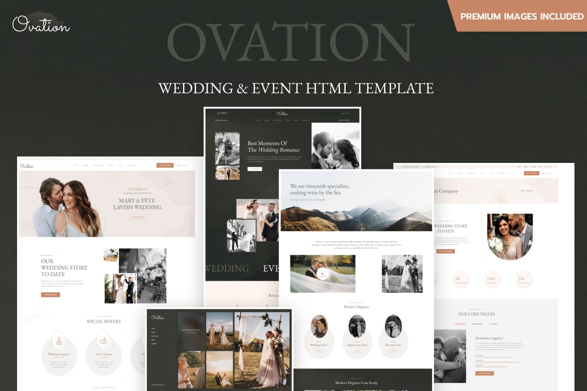 Template Website Fotografi Pernikahan Ovation - Solusi Kreatif untuk Acara Spesial Anda