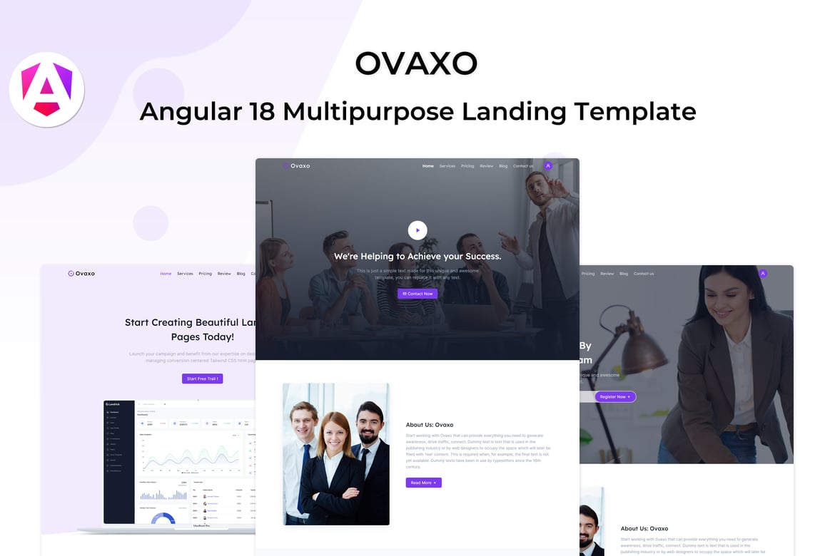 Ovaxo - Template Web Bisnis & Korporat Angular 19 yang Responsif