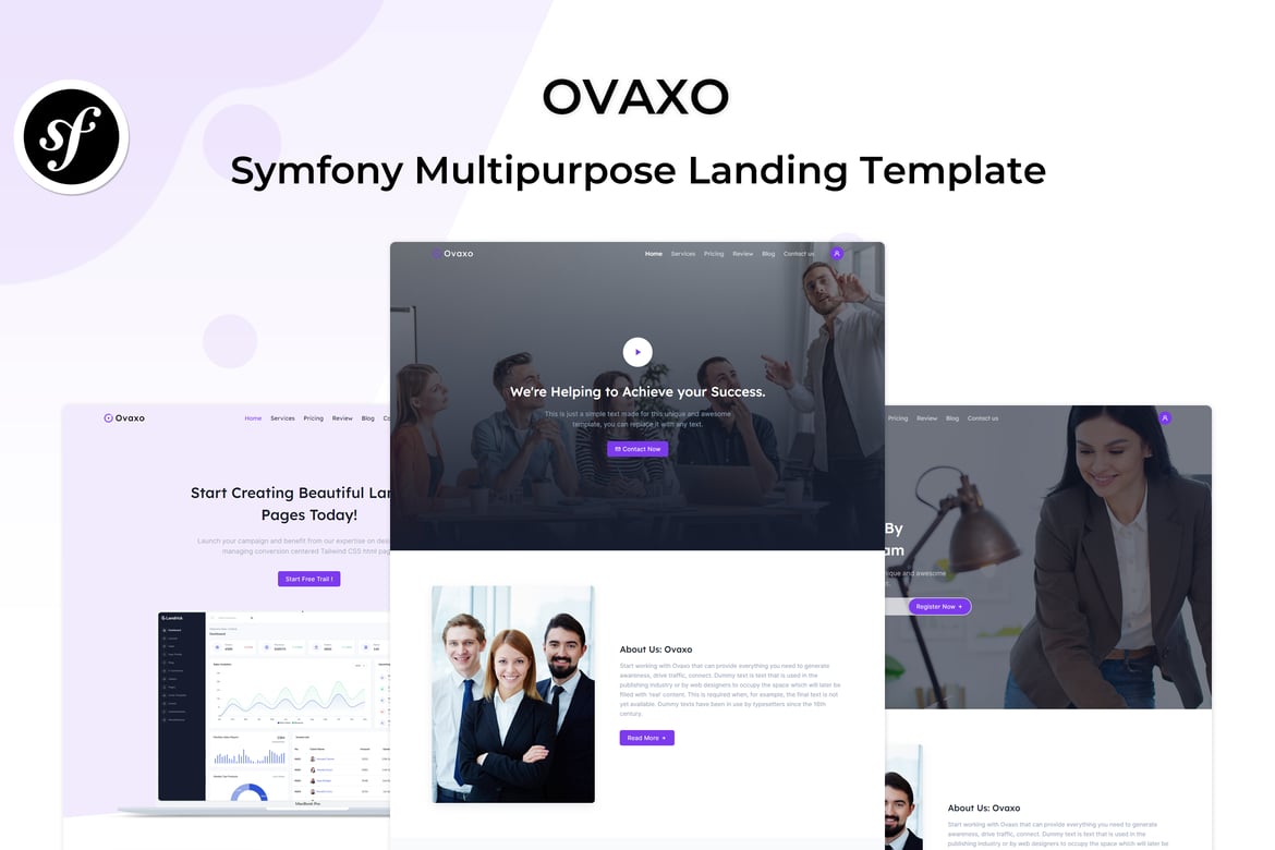 Ovaxo - Template Website Bisnis & Korporat Symfony yang Responsif