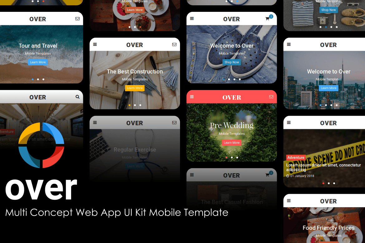 Over - Template Web Mobile Multi-Konsep yang Fleksibel dan Modern