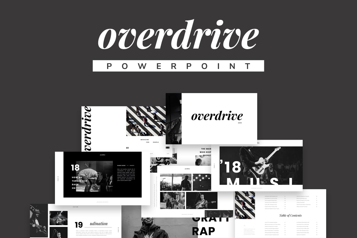 Template PowerPoint Overdrive: Presentasi Minimalis yang Menarik