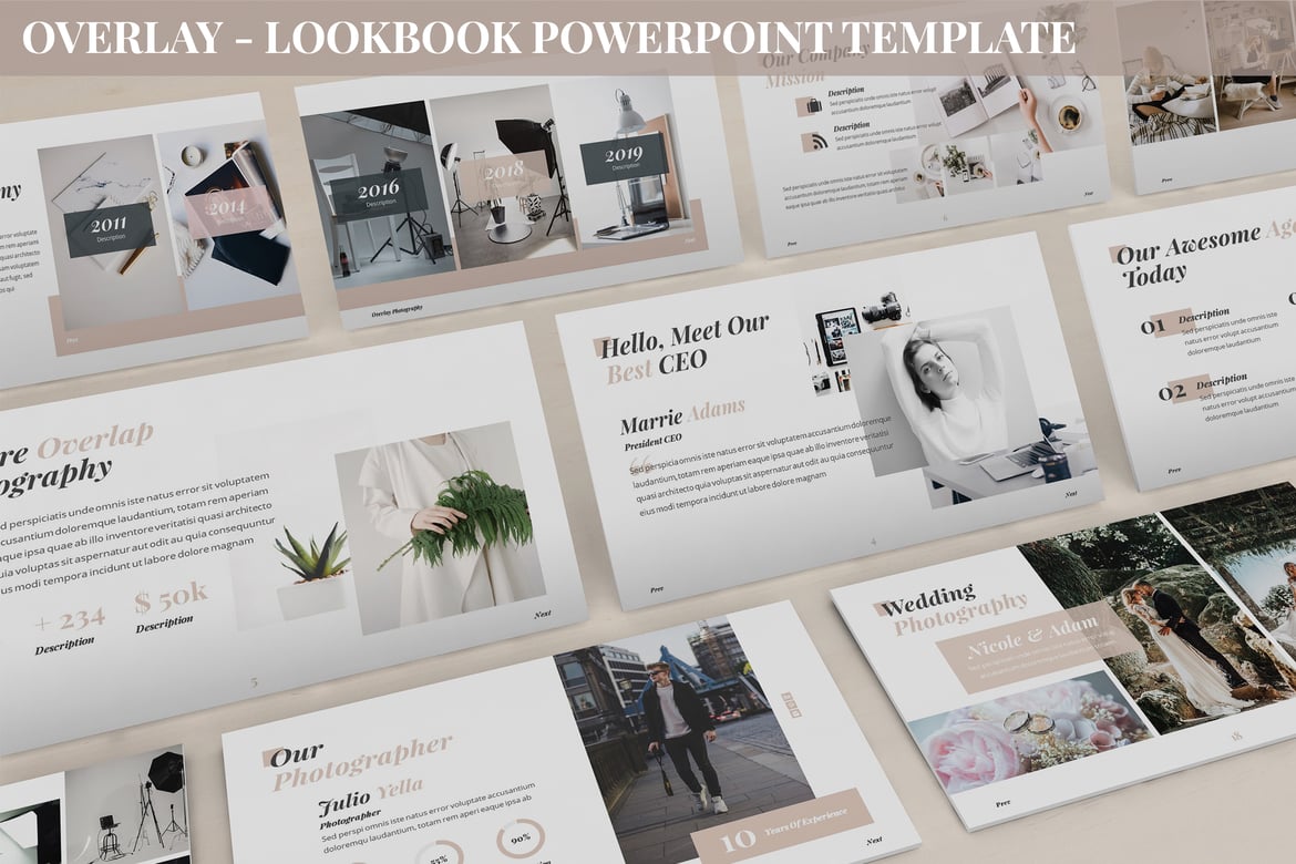 Template Powerpoint Lookbook Overlay yang Kreatif dan Menarik