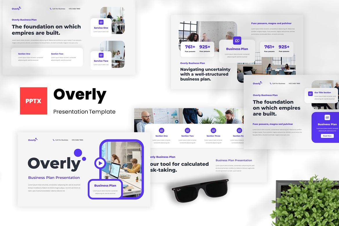 Overly - Template Presentasi Powerpoint Rencana Bisnis yang Modern