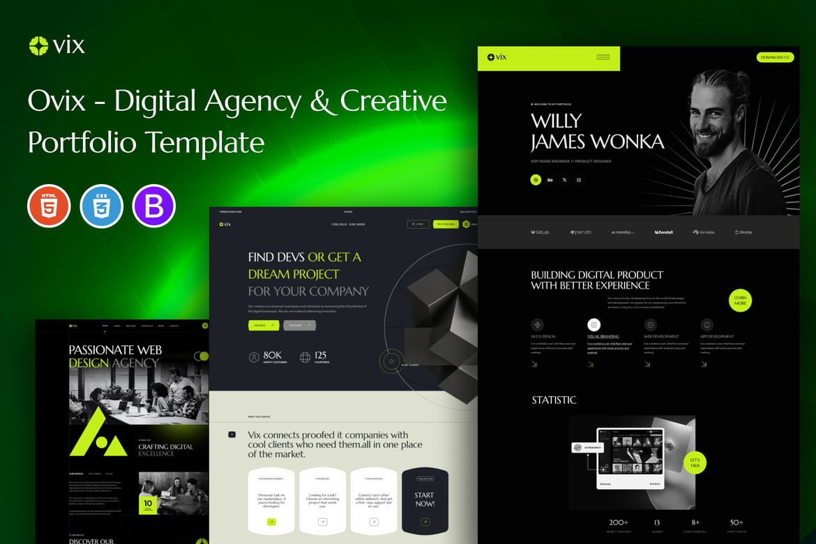 Ovix - Template Website Agensi Digital dan Portofolio Kreatif