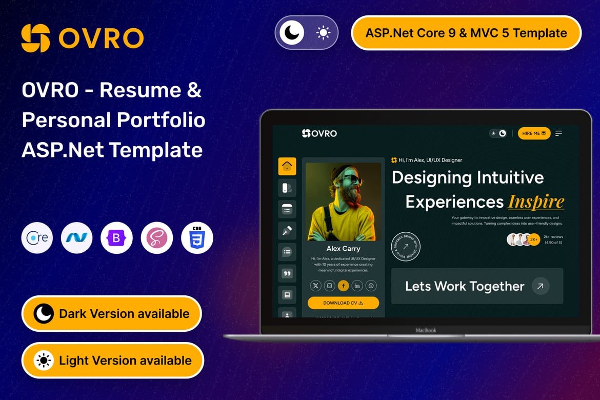 Ovro – Template Website Portfolio Pribadi ASP.Net dan MVC 5 yang Profesional