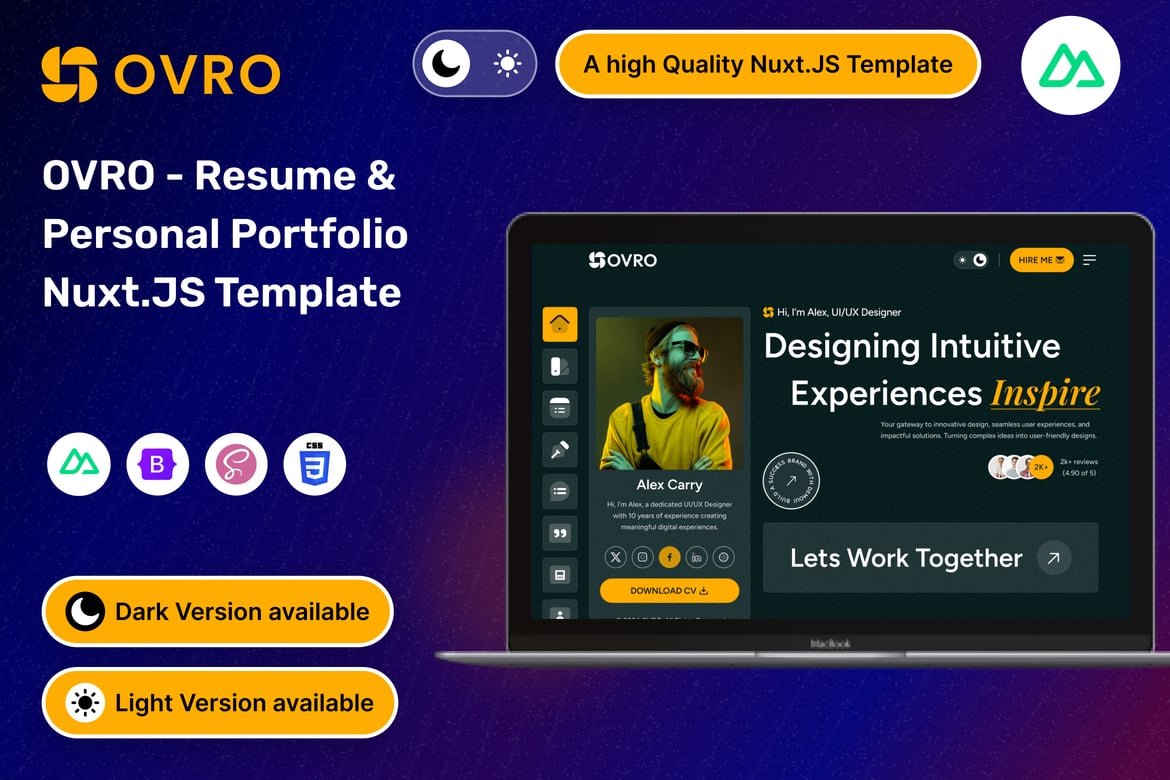 Ovro – Template Website Portofolio Pribadi Nuxt.JS yang Modern dan Efisien