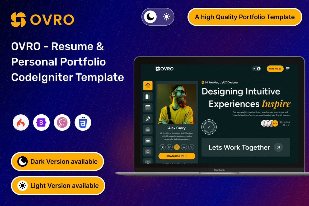 Ovro – Template Website Resume & Portfolio Pribadi yang Menarik