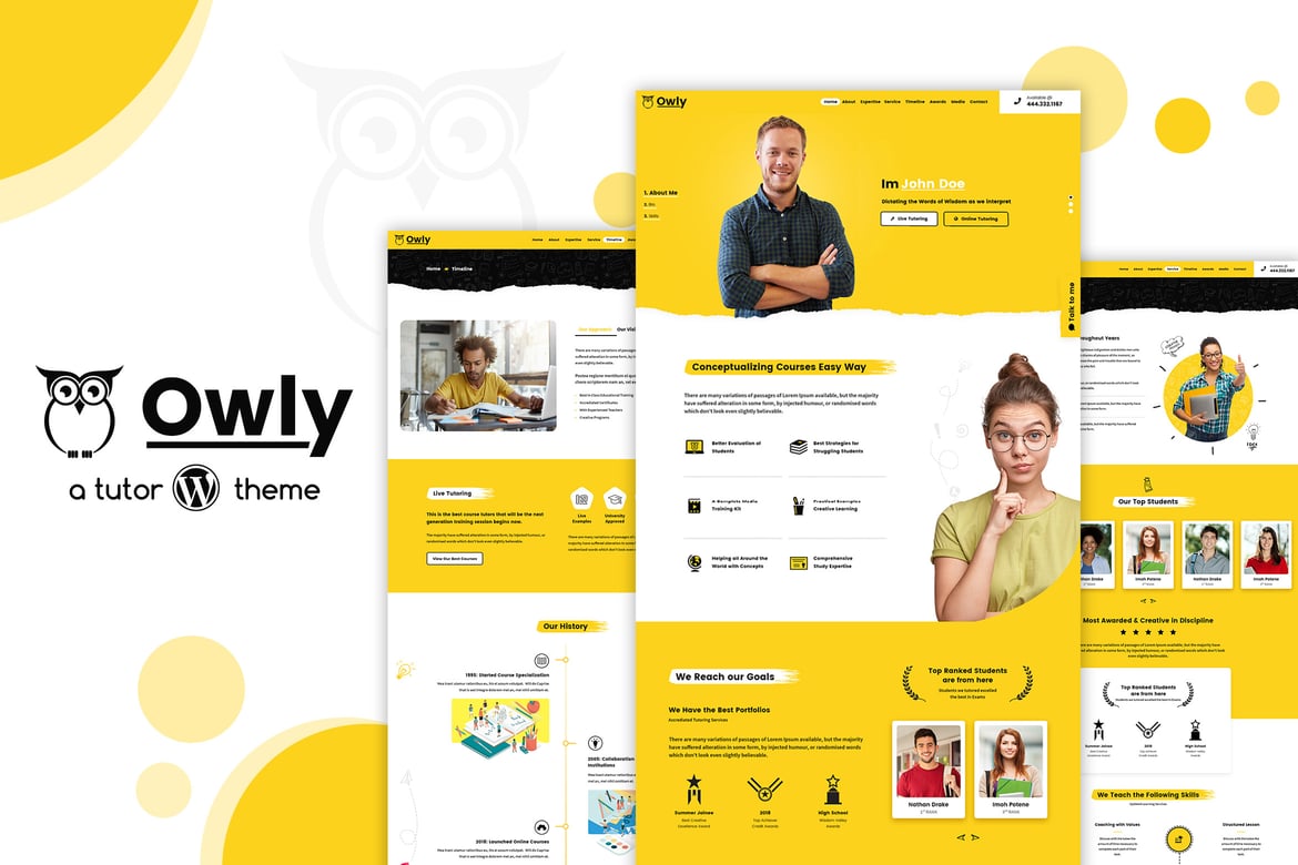 Owly - Tema WordPress Terbaik untuk Tutoring & eLearning