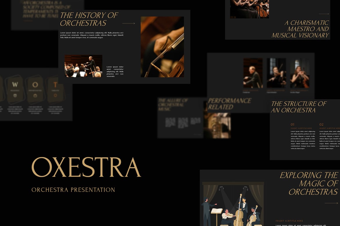 Oxestra - Template PowerPoint Musik yang Memukau