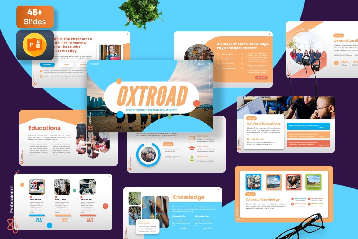 Template Presentasi PowerPoint Oxtroad untuk Universitas yang Menarik