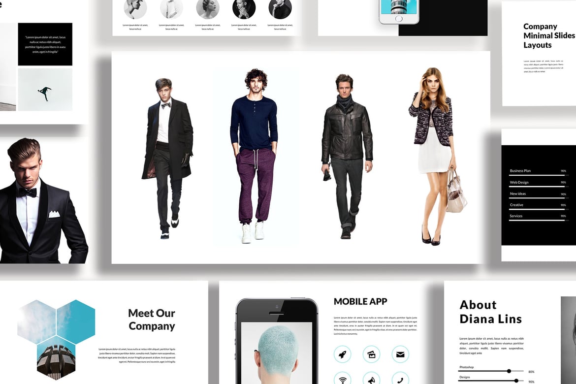 Template PowerPoint Ozon Minimal - Solusi Presentasi Modern