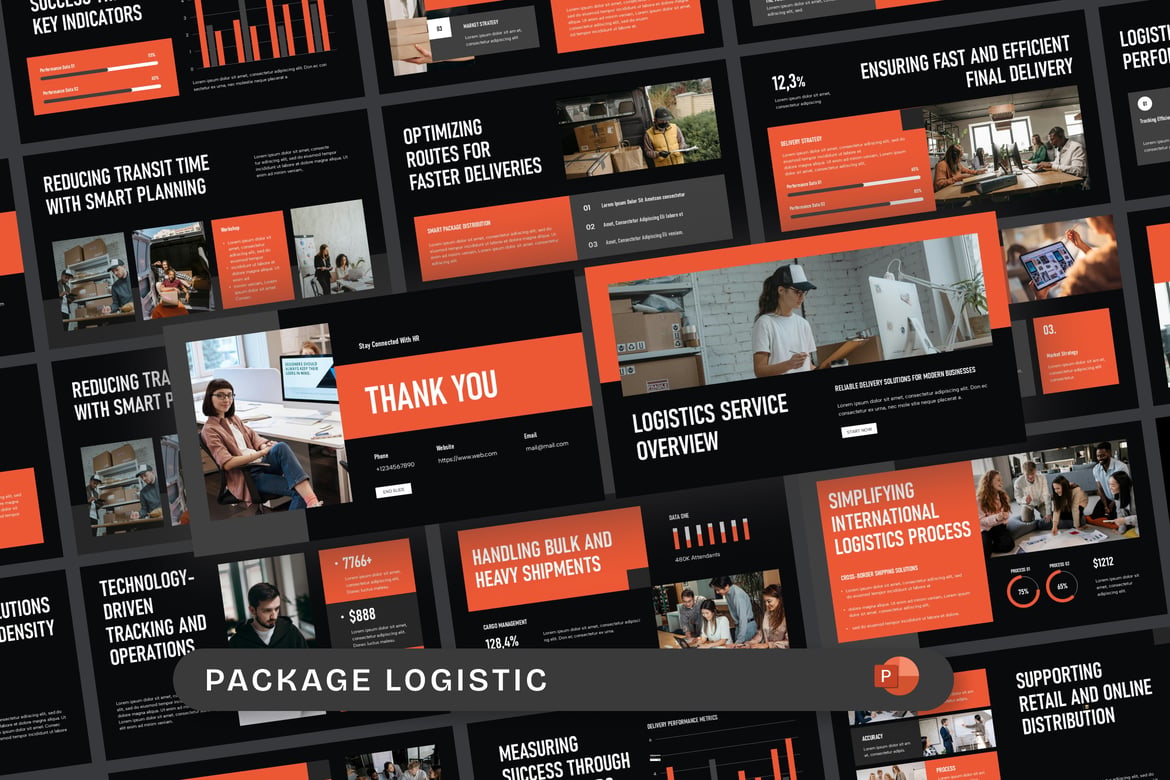 Template Presentasi PowerPoint Logistik yang Menarik