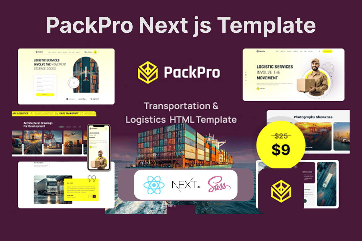 PackPro - Template Website Transportasi & Logistik Berbasis Next JS