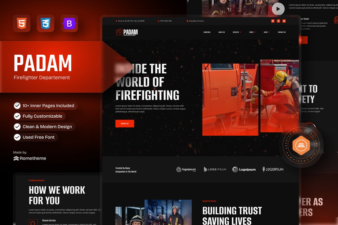Padam - Template Website untuk Departemen Pemadam Kebakaran