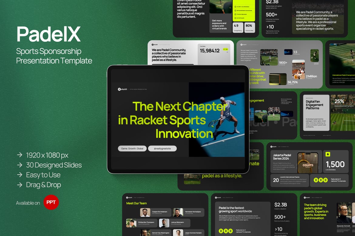 Template Presentasi Padelx Minimalis untuk PowerPoint