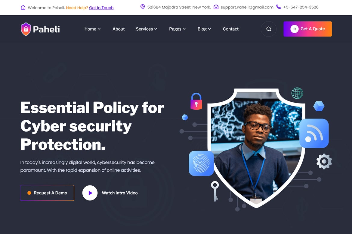 Paheli - Template Website Keamanan Siber Modern