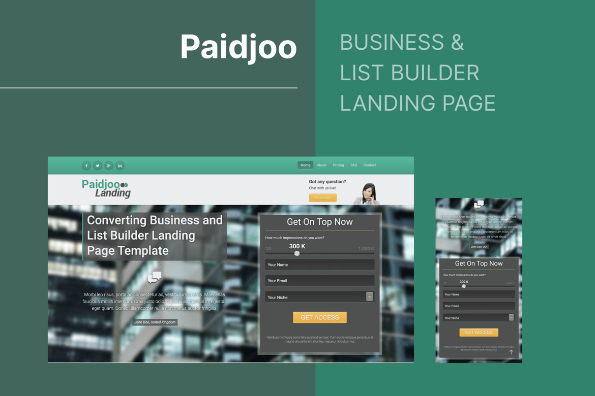 Template Website Paidjoo - Halaman Landing untuk Bisnis dan Pembangun Daftar