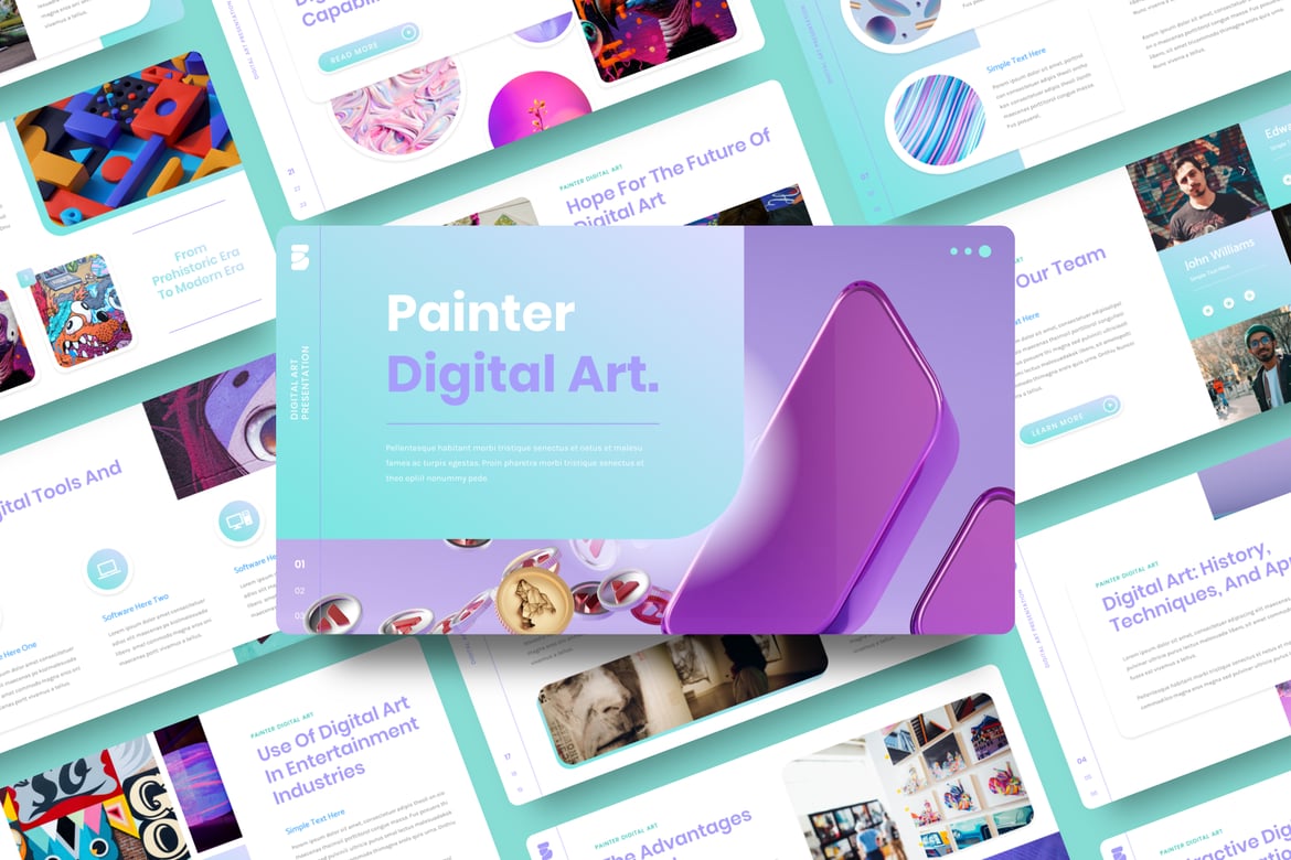 Template Presentasi Digital Art - Painter PowerPoint
