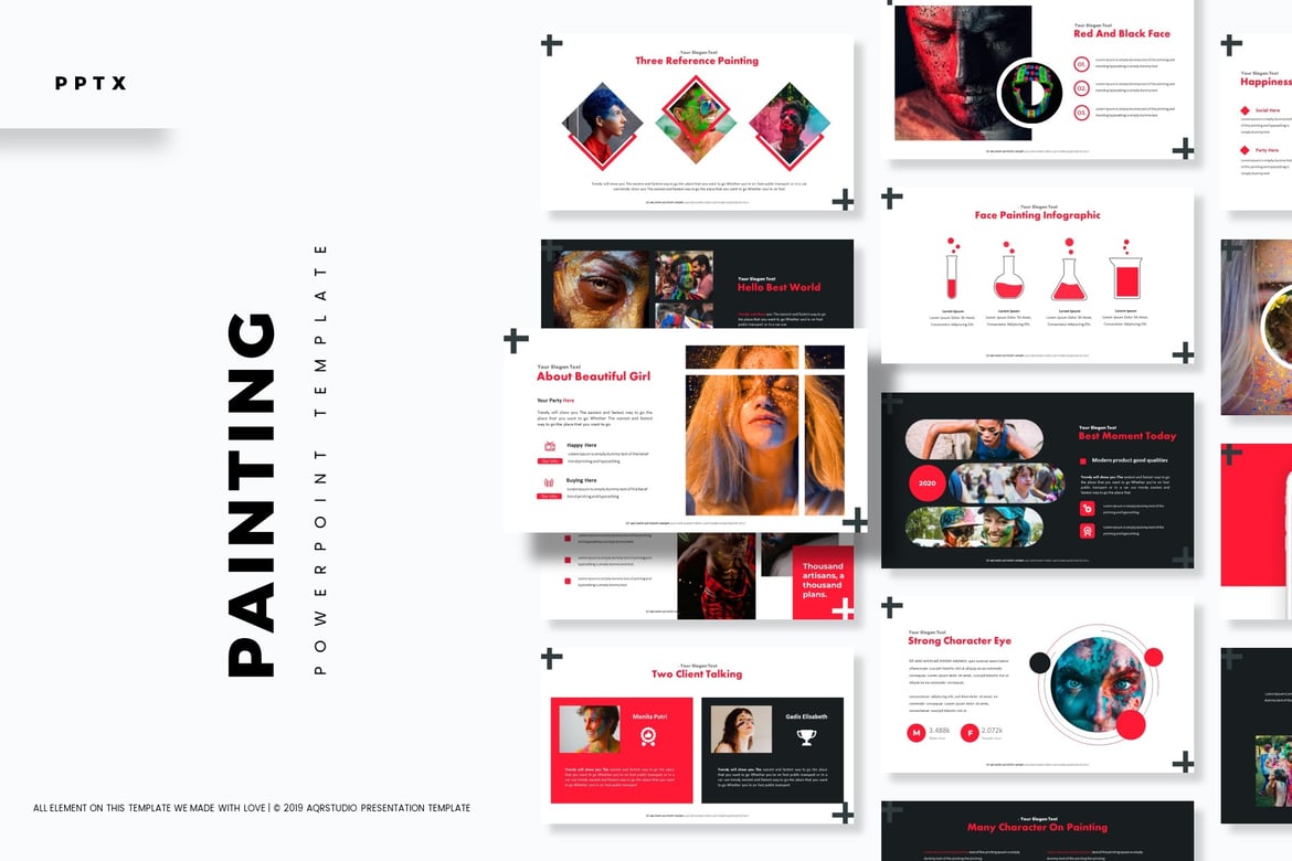 Template PowerPoint Lukisan yang Menarik dan Serbaguna