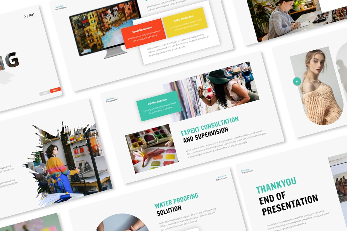 Template Presentasi Powerpoint Layanan Cat yang Menarik