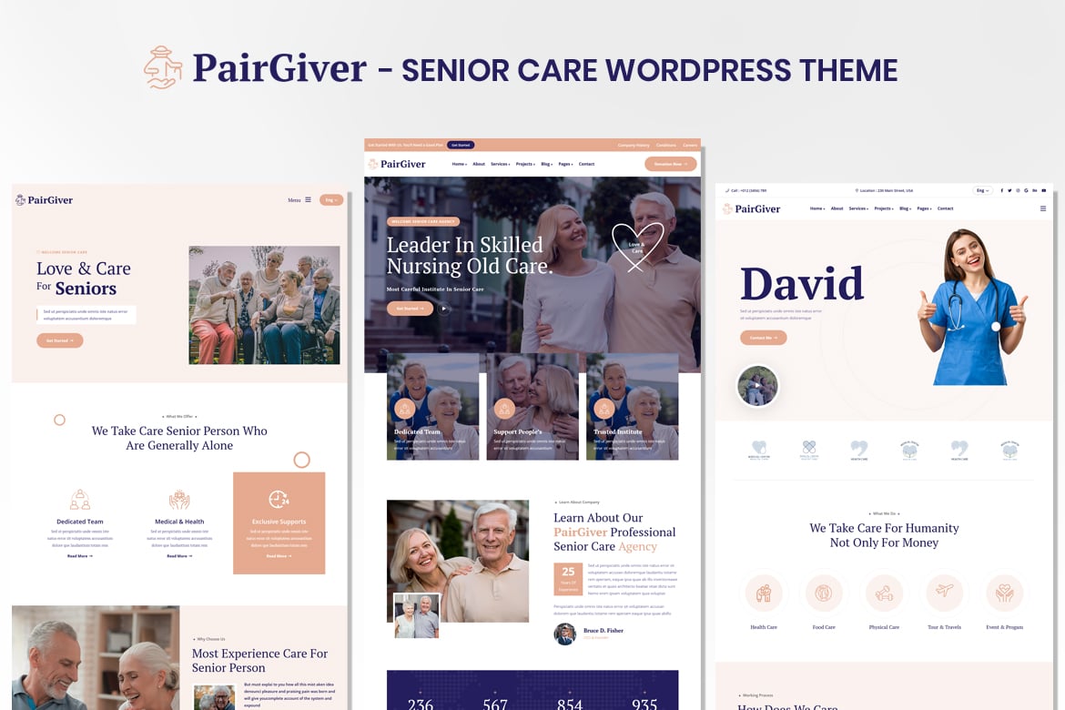 Tema WordPress PairGiver - Solusi Terbaik untuk Perawatan Lansia