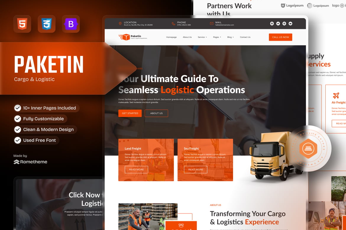 Paketin - Template Website Cargo dan Logistik yang Menarik