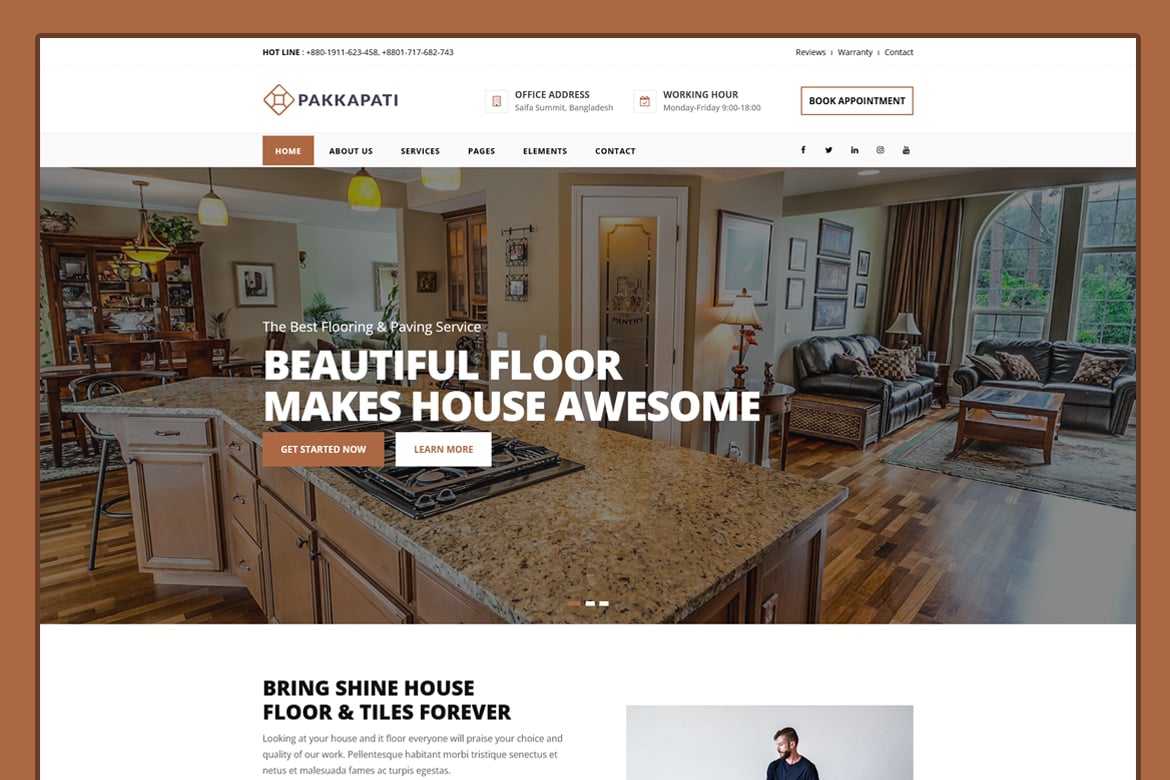 Pakkapati - Template Website Layanan Lantai Modern