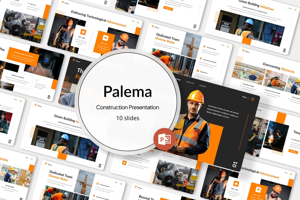 Palema - Template PowerPoint Konstruksi yang Menarik