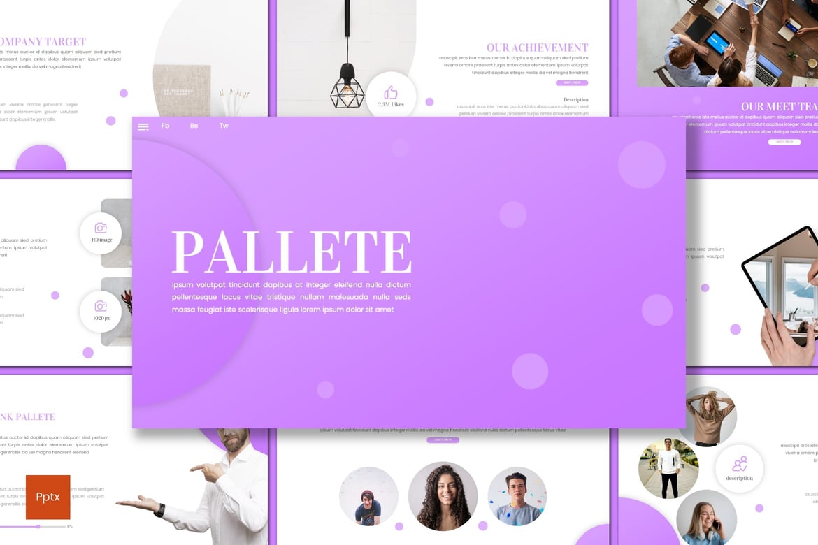 Template Presentasi PowerPoint Minimalis Pallete yang Kreatif dan Unik