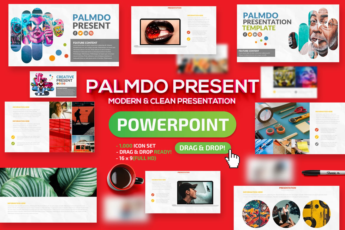 Template Presentasi PowerPoint Palmdo yang Menarik dan Profesional