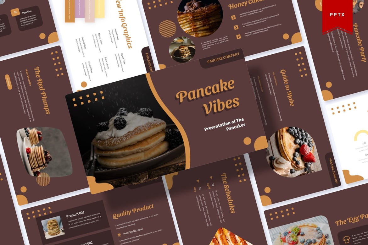 Template Presentasi Pancake Vibes yang Menarik