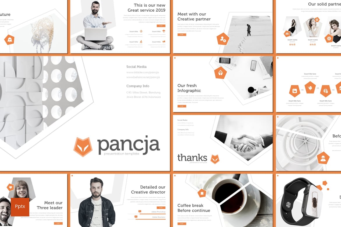 Pancja - Template PowerPoint Kreatif dan Minimalis