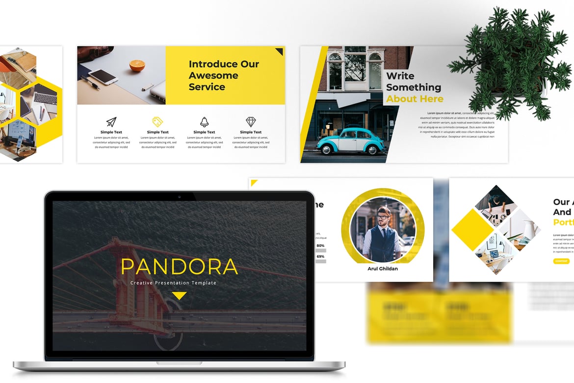 Template Presentasi PowerPoint Kreatif Pandora