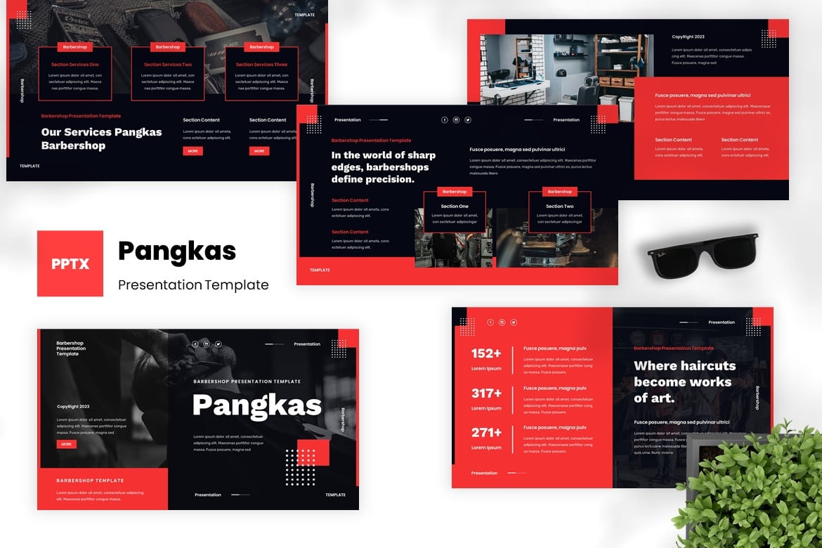 Template Presentasi Pangkas - Desain Modern untuk Barbershop dan Shaving