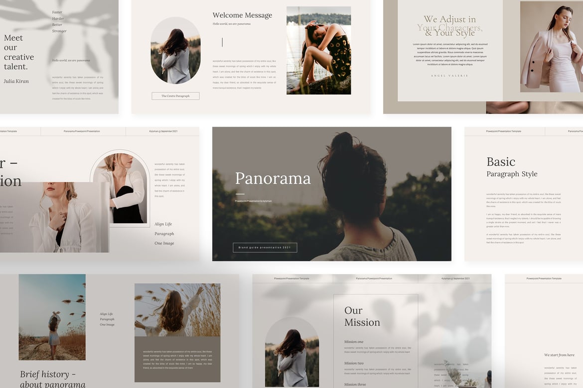 Template PowerPoint Panorama - Desain Minimalis yang Kreatif