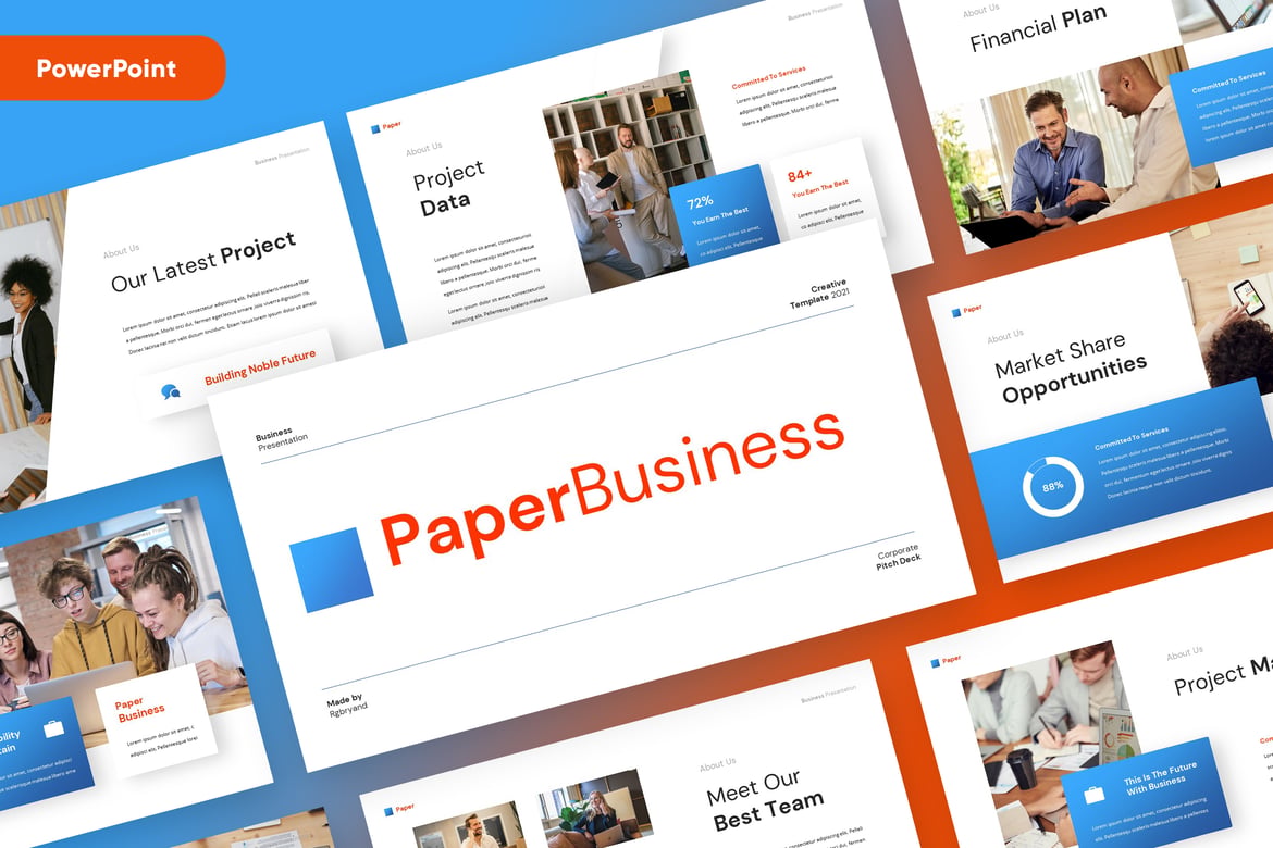 Template PowerPoint Pemasaran Bisnis yang Menarik dan Profesional