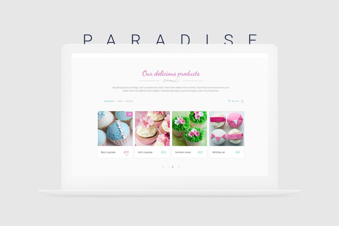 Paradise Cakes - Template Website untuk Toko Kue yang Menawan