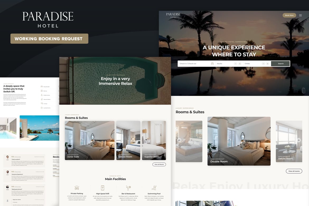 Template Website Hotel Modern dan Menarik - Paradise Hotel