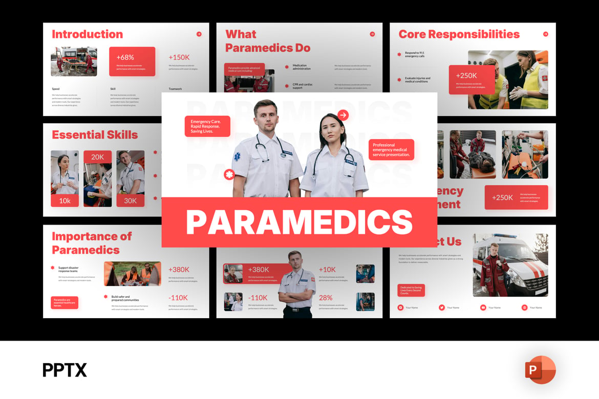 Template Presentasi Powerpoint untuk Paramedis yang Modern dan Informative