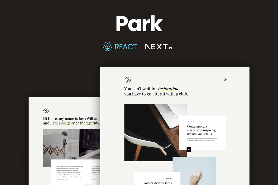 Park - Template Website Portofolio Kreatif dengan React NextJS