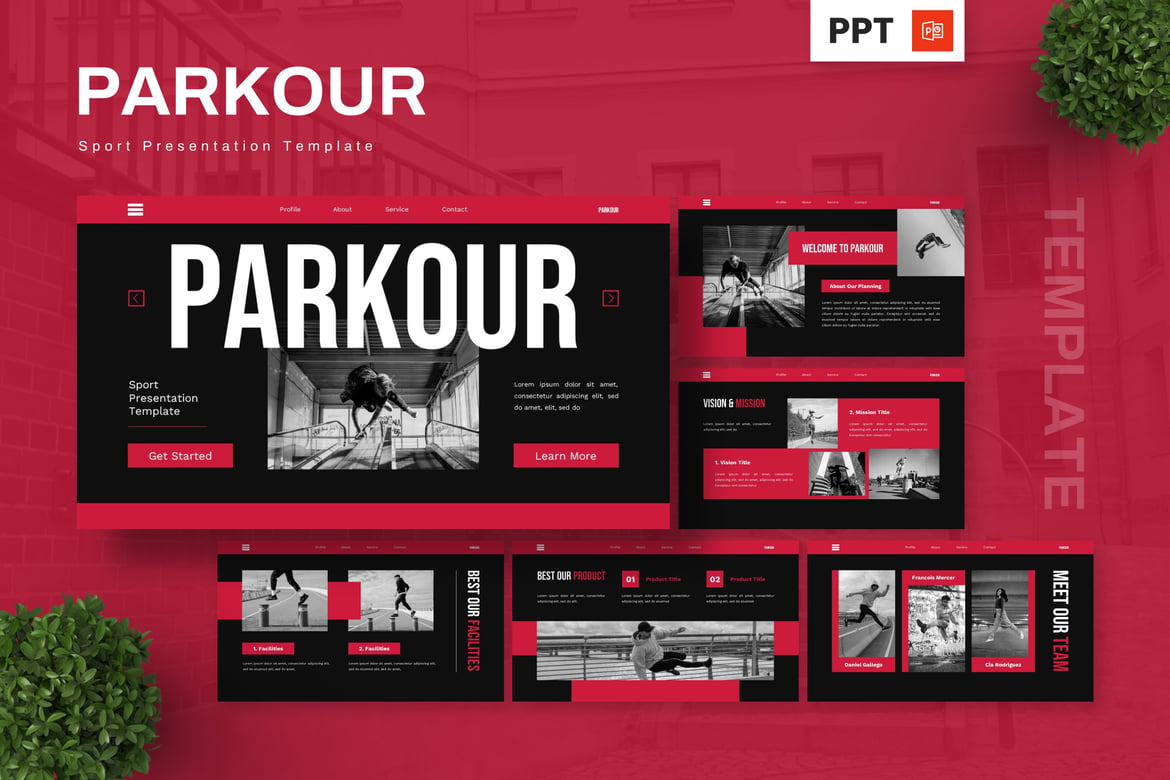 Template Presentasi Parkour - Powerpoint yang Dinamis dan Menarik