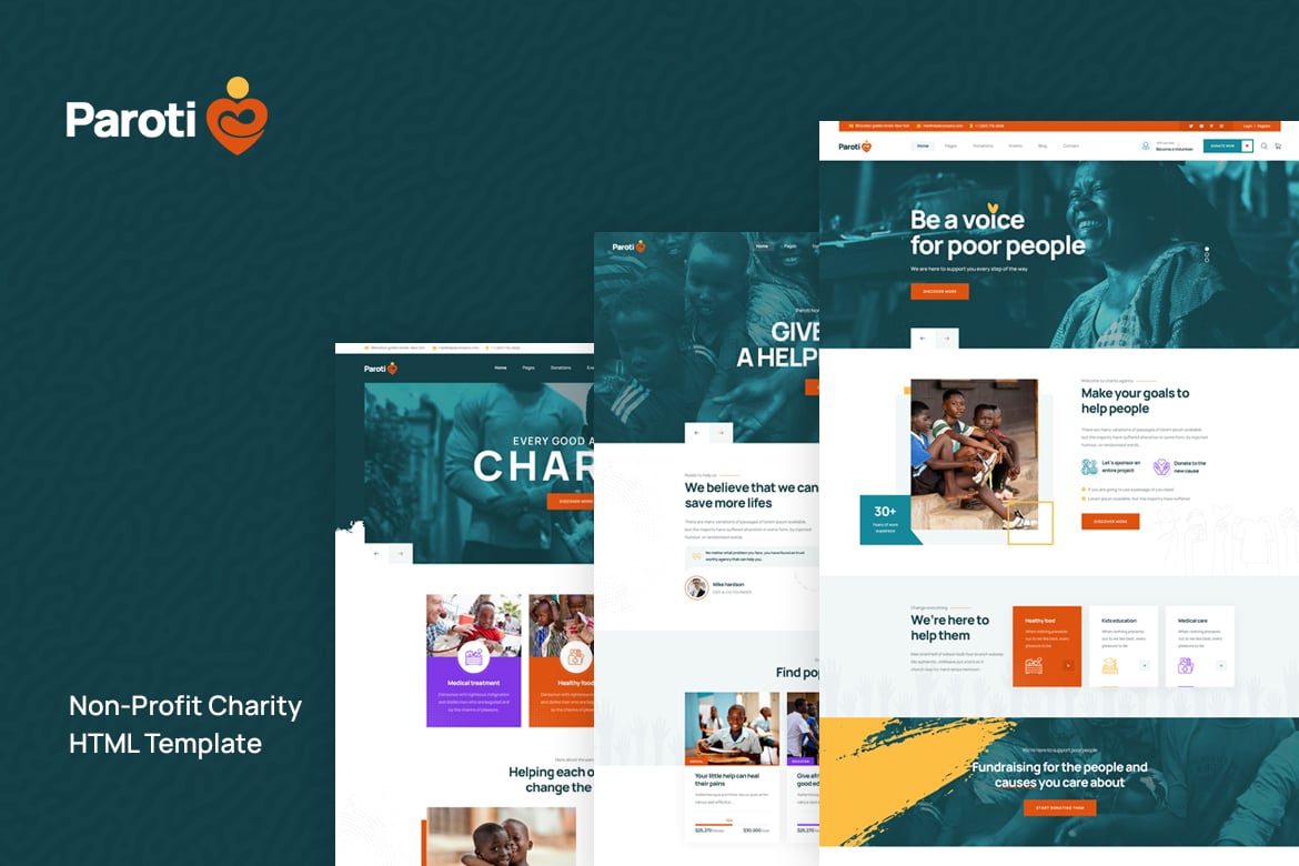 Paroti - Template Website Amal Non-Profit yang Profesional