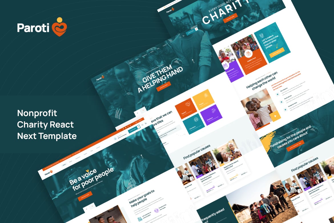 Paroti - Template Website Amal Non Profit yang Modern dan Berwarna